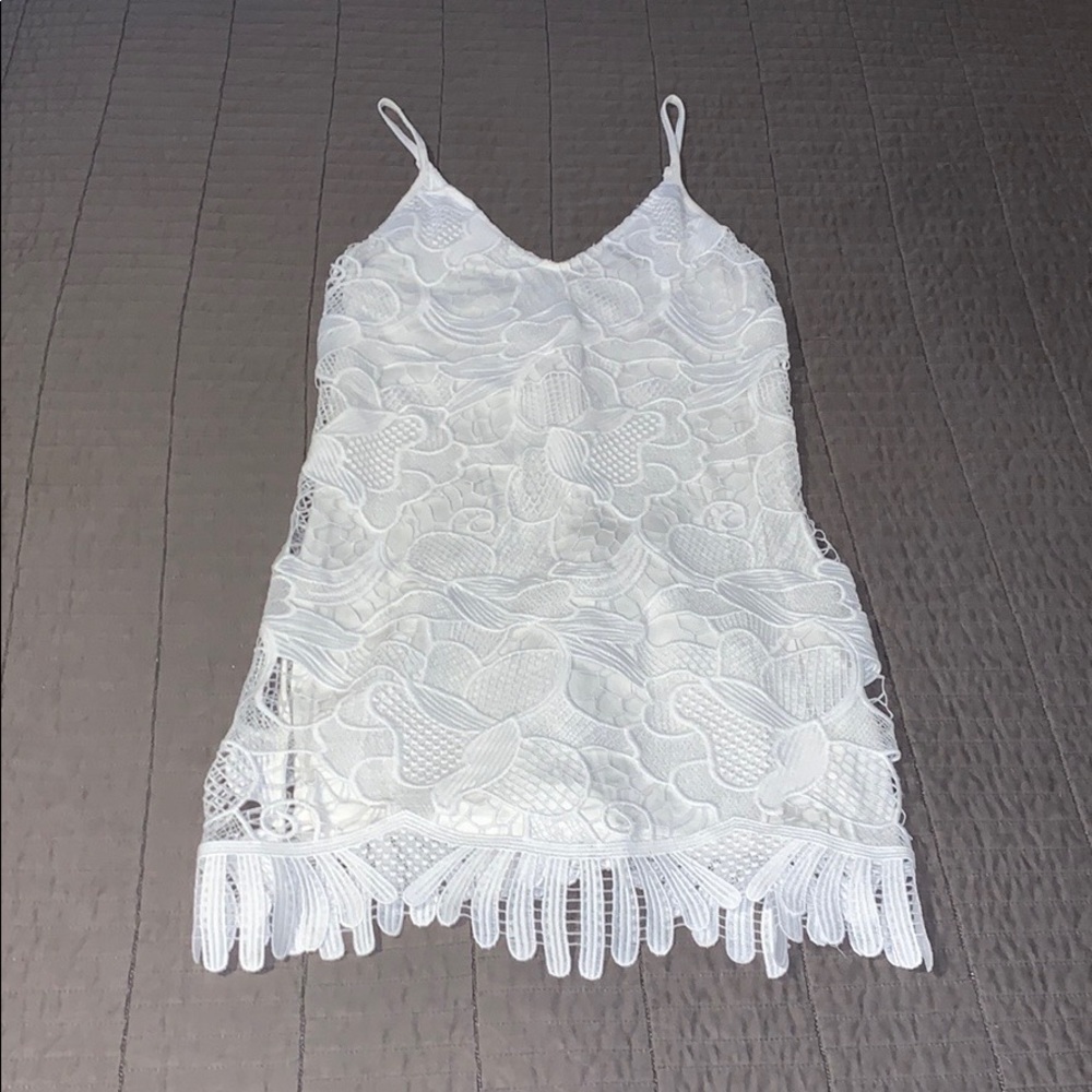 White lace floral dress